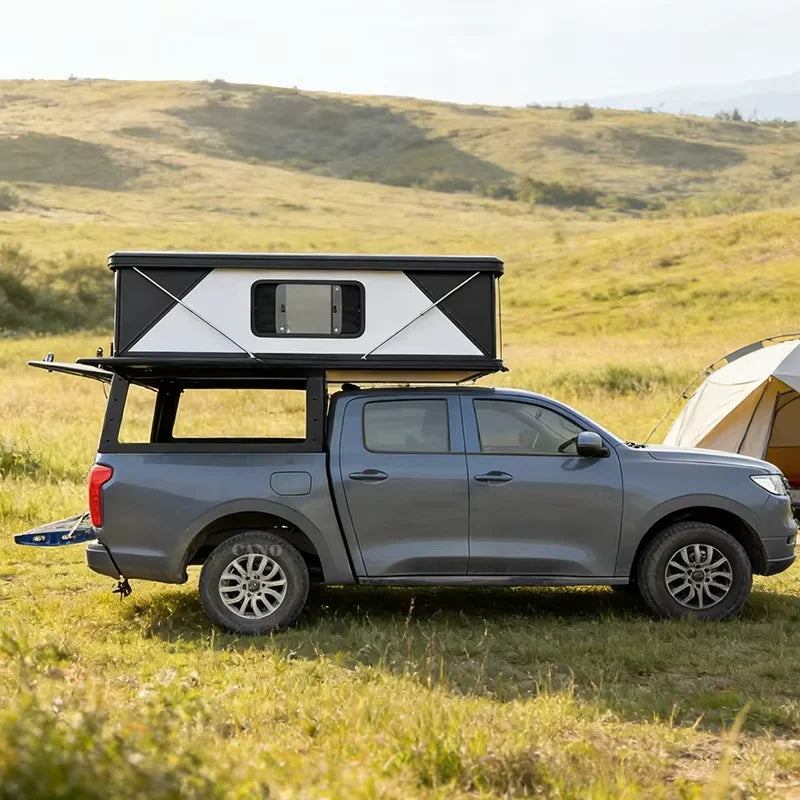 Caminhão Campervan Pop-up - Tenda de Camping, Tenda Luxuosa Totalmente Equipada com Cama, Cozinha e Chuveiro, Perfeita para Viagens