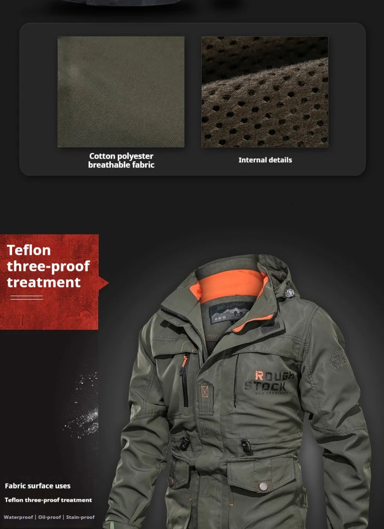Trench coat de chuva masculino ao ar livre à prova de vento jaqueta impermeável longo casual workwear estilo casaco plus size com capuz anorak caminhadas acampamento