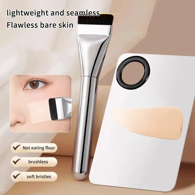 Kit de Ferramentas de Maquiagem 1 a 4 Peças — Pincel para Base, Esponja e Paleta de Creme Portátil