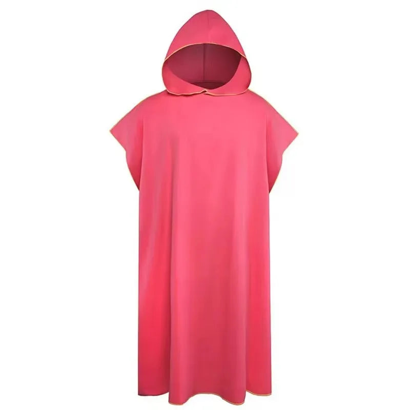 Toalha de Banho de Microfibra com Capuz para Adultos, Toalha de Praia de Secagem Rápida e Absorvente, Robe Vestível com Mangas