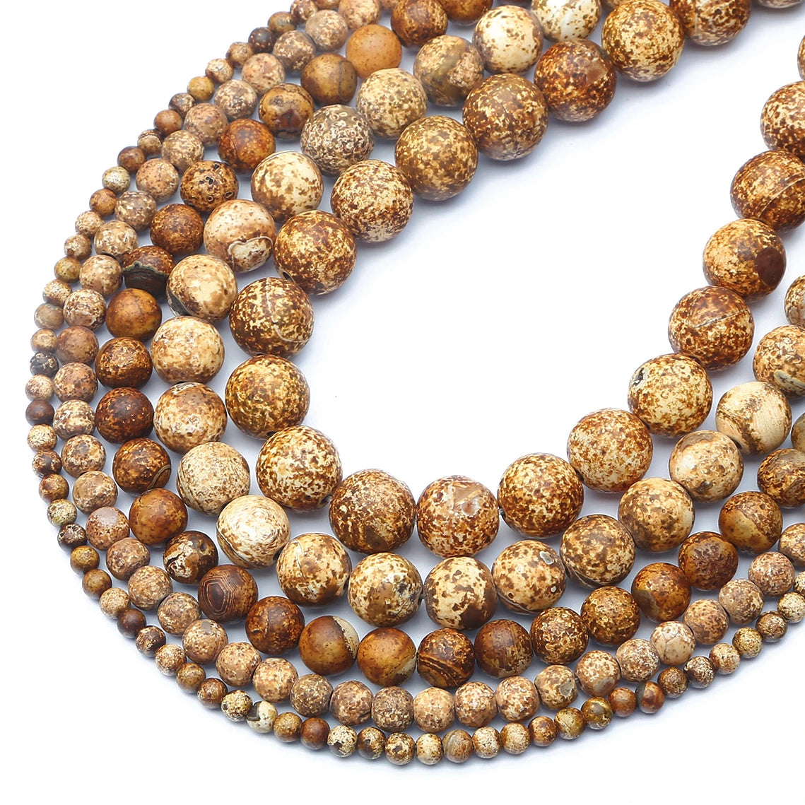 Contas de pedra de ágata de casca de madeira natural, contas redondas soltas para fabricação de joias, acessórios de moda para colares, pulseiras e brincos.