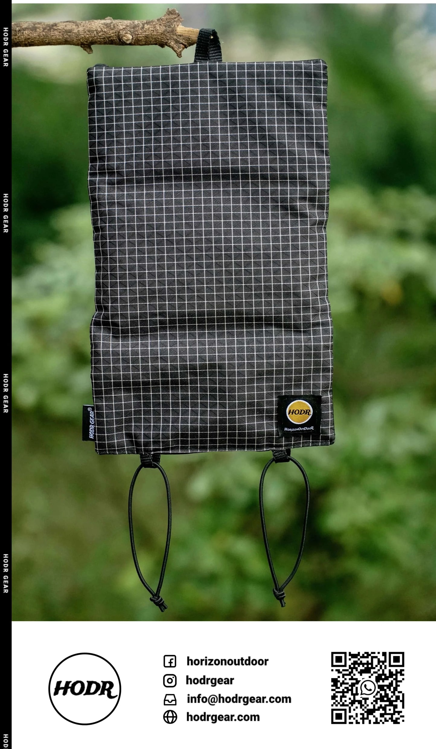 Organizador de produtos de higiene pessoal ultraleve HODRGEAR UHMWPE Gridstop |   Bolsa de malha enrolada de 35g |   Zíperes YKK |   Caminhadas e armazenamento EDC UL GEAR