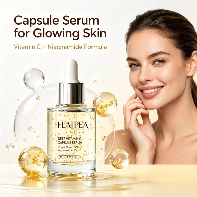 Sérum em Cápsulas de Vitamina C — Essência Iluminadora com Niacinamida para Brilho e Hidratação Facial