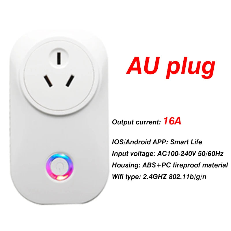 Tomada Inteligente Wi-Fi com Medidor de Energia — 10A/16A, App Tuya/Smart Life, Compativel Alexa e Google