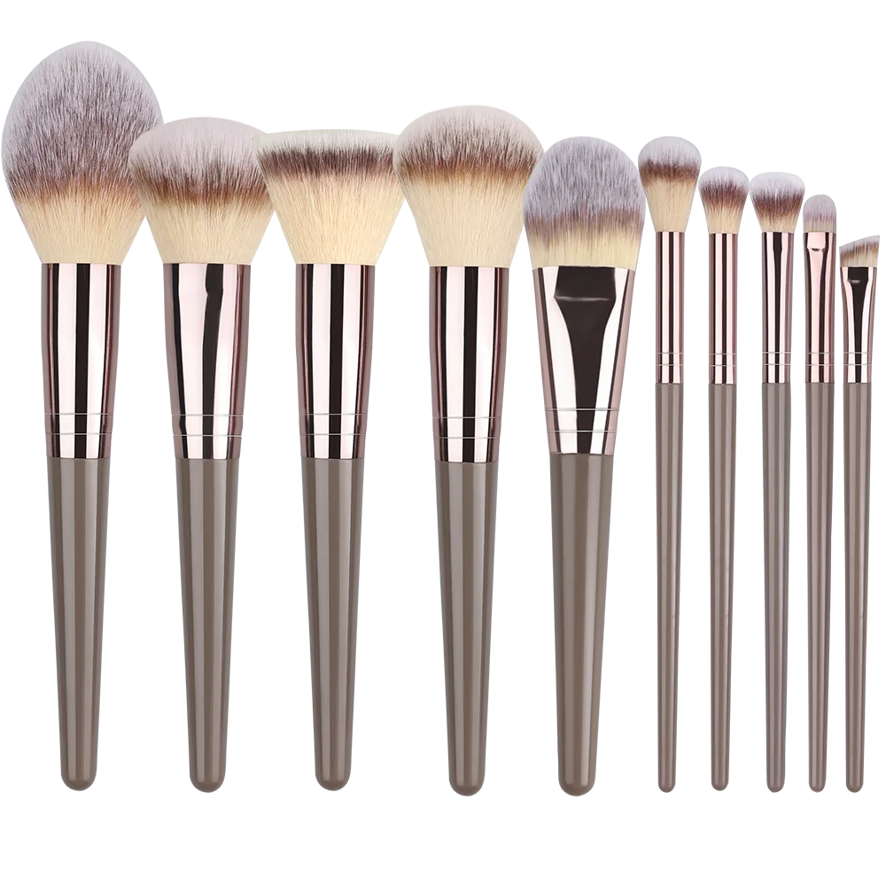 Conjunto de Pincéis de Maquiagem 10 a 20 Peças — Base, Pó, Sombra, Blush e Kabuki para Esfumar