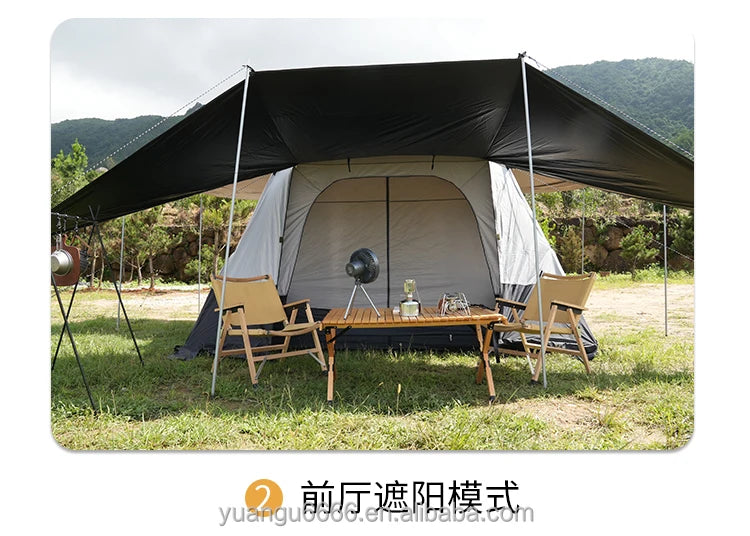 Tendas de Camping para 8-10 Pessoas, Grande Tamanho, Impermeáveis, Quatro Estações, Dupla Camada, Dois Quartos, Tendas Personalizadas para Glamping e Praia Familiar