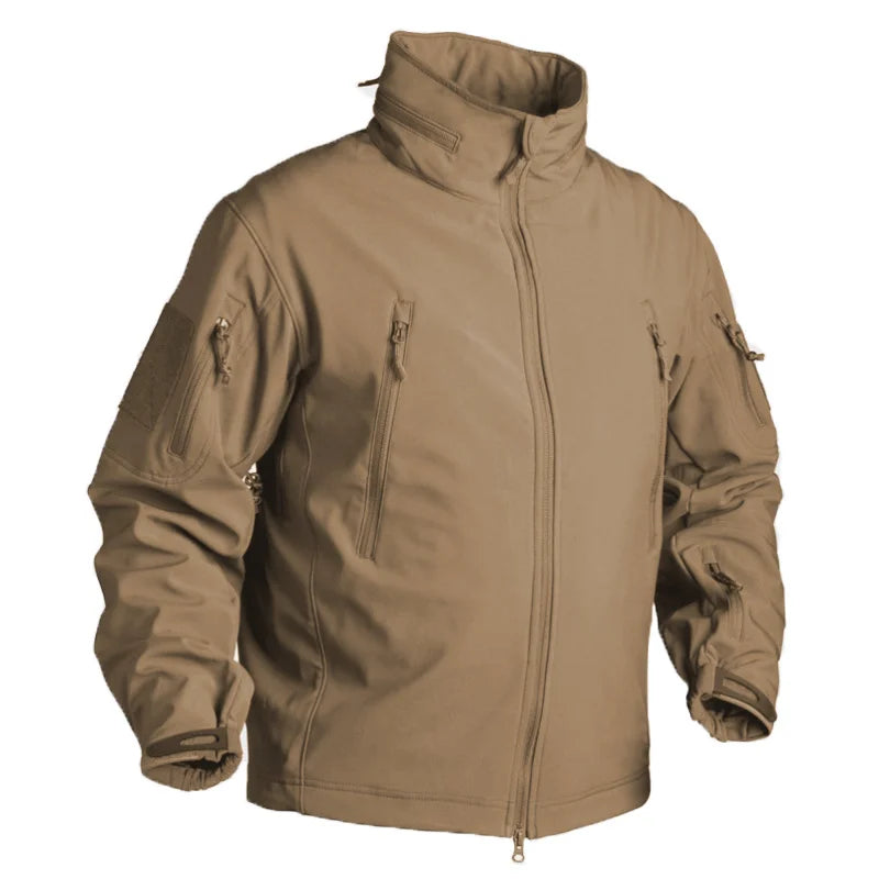 Outono inverno jaqueta de lã para homens casca macia tático impermeável casaco camuflado do exército airsoft roupas multicamadas blusões