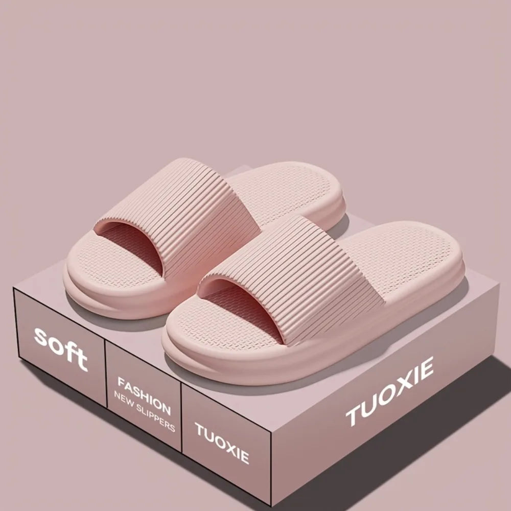 Men Summer Silent Slippers Indoor Home Bathroom Anti-Slip Soft EVA Sole Odor-Proof Sandals for Women Comfort Lightweight
