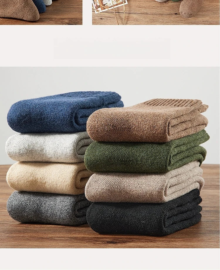 Kit 5 Meias Térmicas de Lã Merino Quentinhas — Ideais para Caminhadas, Esqui e Inverno Extremo
