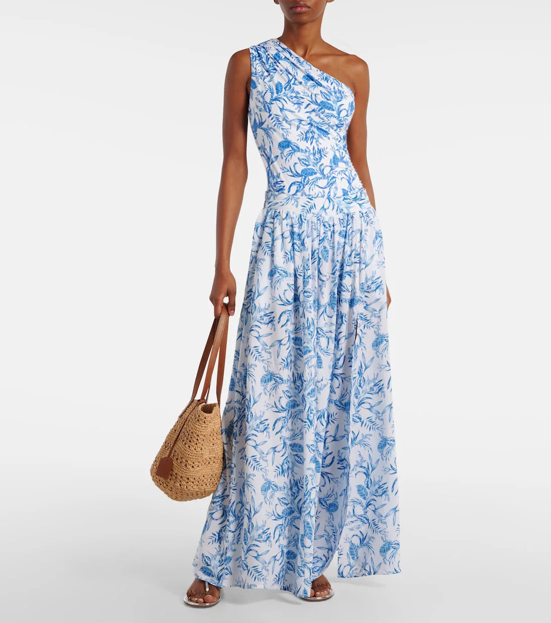 Maiô Floral Azul Elegante de Uma Peça — Estilo e Conforto para Mulheres