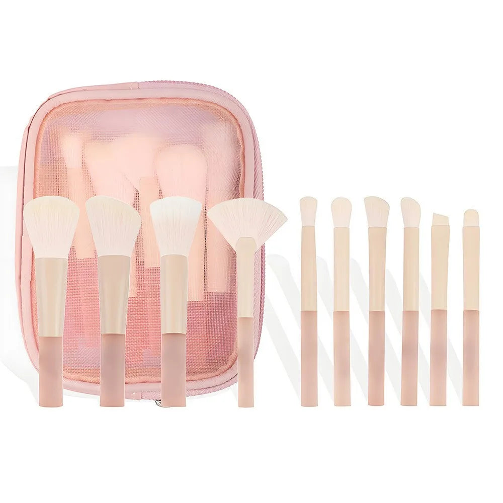 Conjunto de Pincéis de Maquiagem Portáteis — Cerdas Ultra Macias para Pó, Esponja e Blush