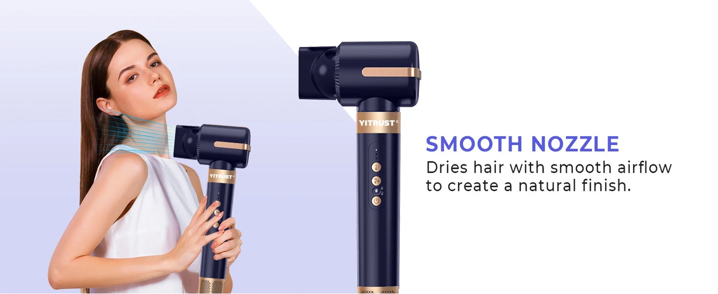 Secador de Cabelo 7 em 1 sem Escova de Alta Velocidade — Iônico com Difusor e Modelador Automático
