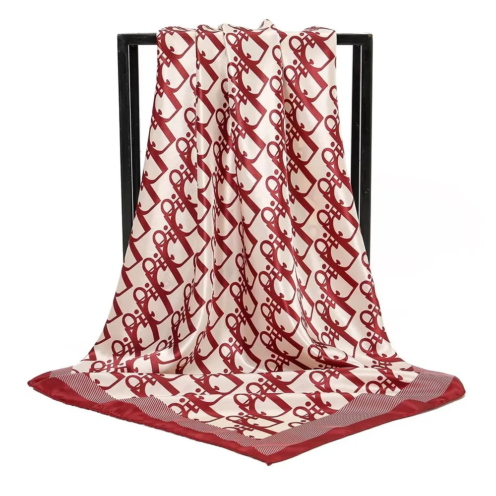 Lenço de Seda Feminino Sofisticado — Estampado Vintage, Versátil e Elegante para Qualquer Ocasião