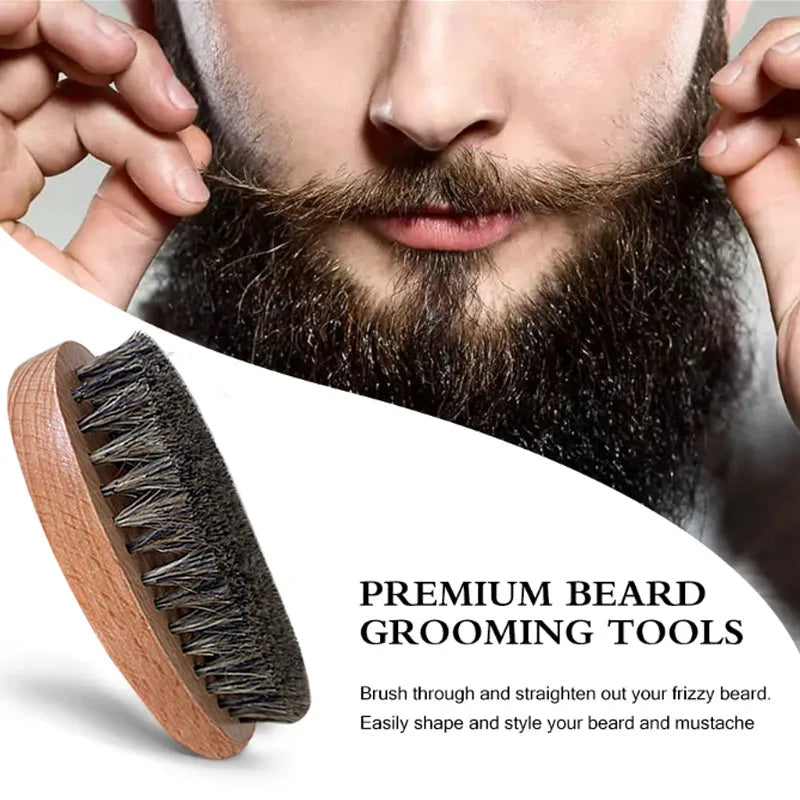 Kit Completo de Cuidados para Barba — Óleo, Bálsamo, Hidratante, Amaciador e Ferramentas de Aparar