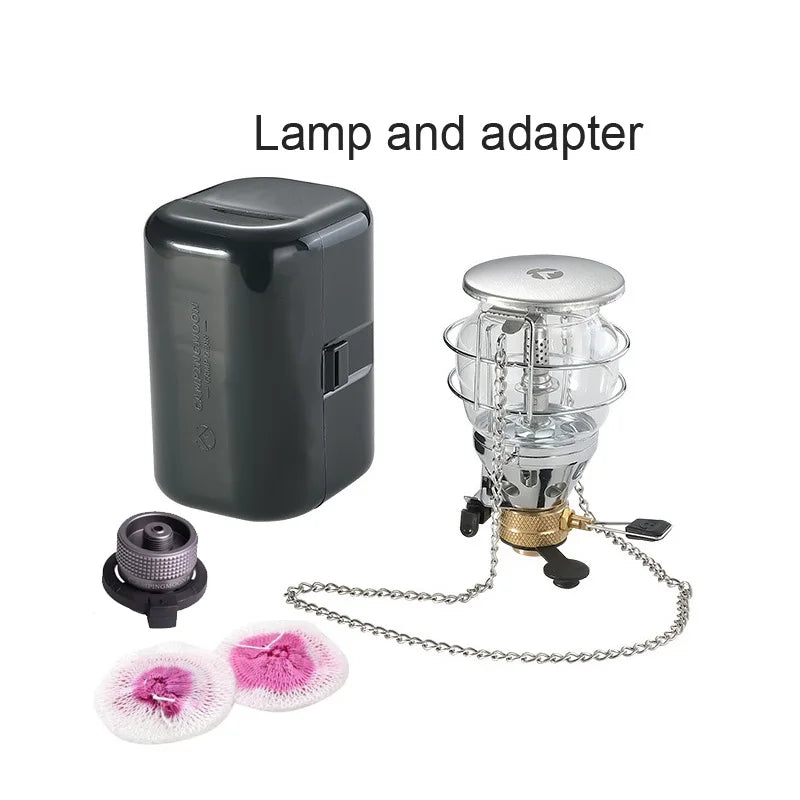 Camingmoon portátil capa de vidro acampamento ao ar livre lanterna tenda lâmpada luz ao ar livre lâmpada gás