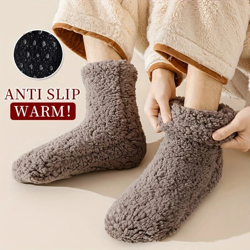 Thickened Winter Women Thermal Cashmere Socks Floor Socks Men's Carpet Home Plus Socks Velvet Sleep Socks Slippers Leg Cover