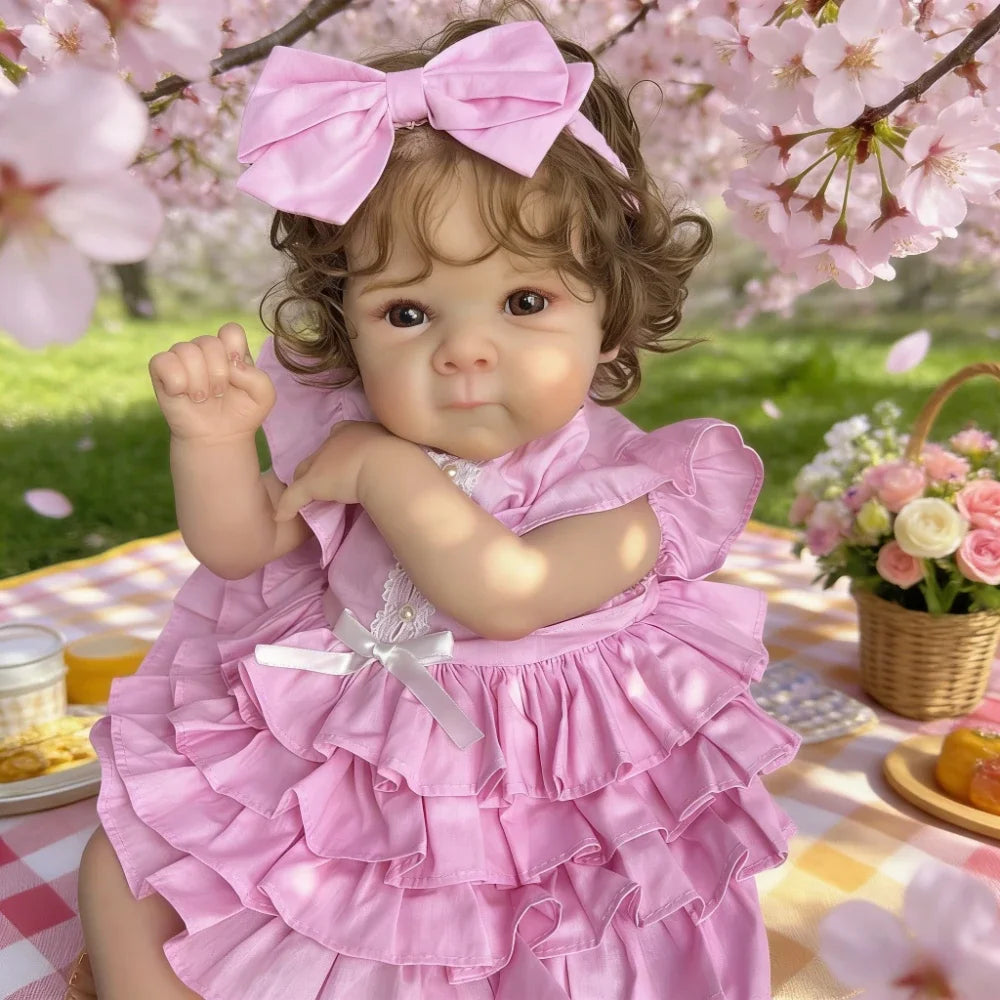 AONPENG Boneca Reborn de 45 CM (18 Polegadas) Realista Feita à Mão com Corpo Inteiro de Vinil, Boneca de Bebê Realista, Presente de Aniversário Fashion