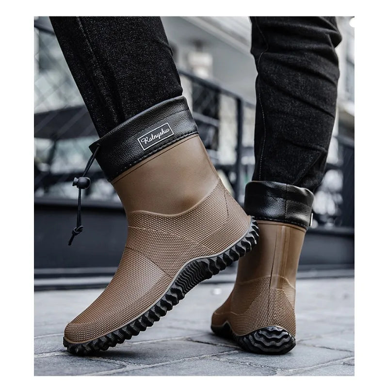 Botas de chuva curtas masculinas roupas de trabalho ao ar livre sapatos impermeáveis femininos de cano baixo leve antiderrapante botas de chuva de praia