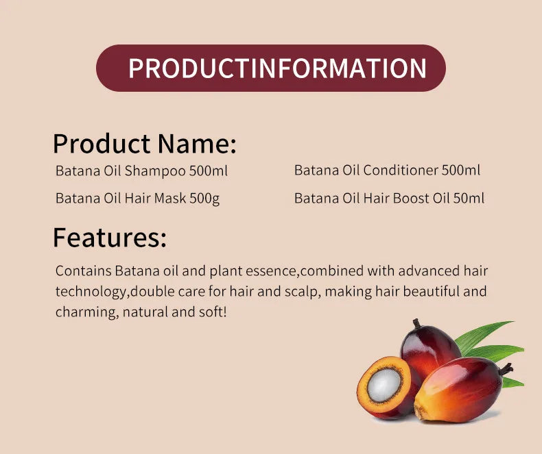 Kit Shampoo e Condicionador Batana Oil 500ml — Hidratante, Suavizante e Anti-Frizz para Cabelos