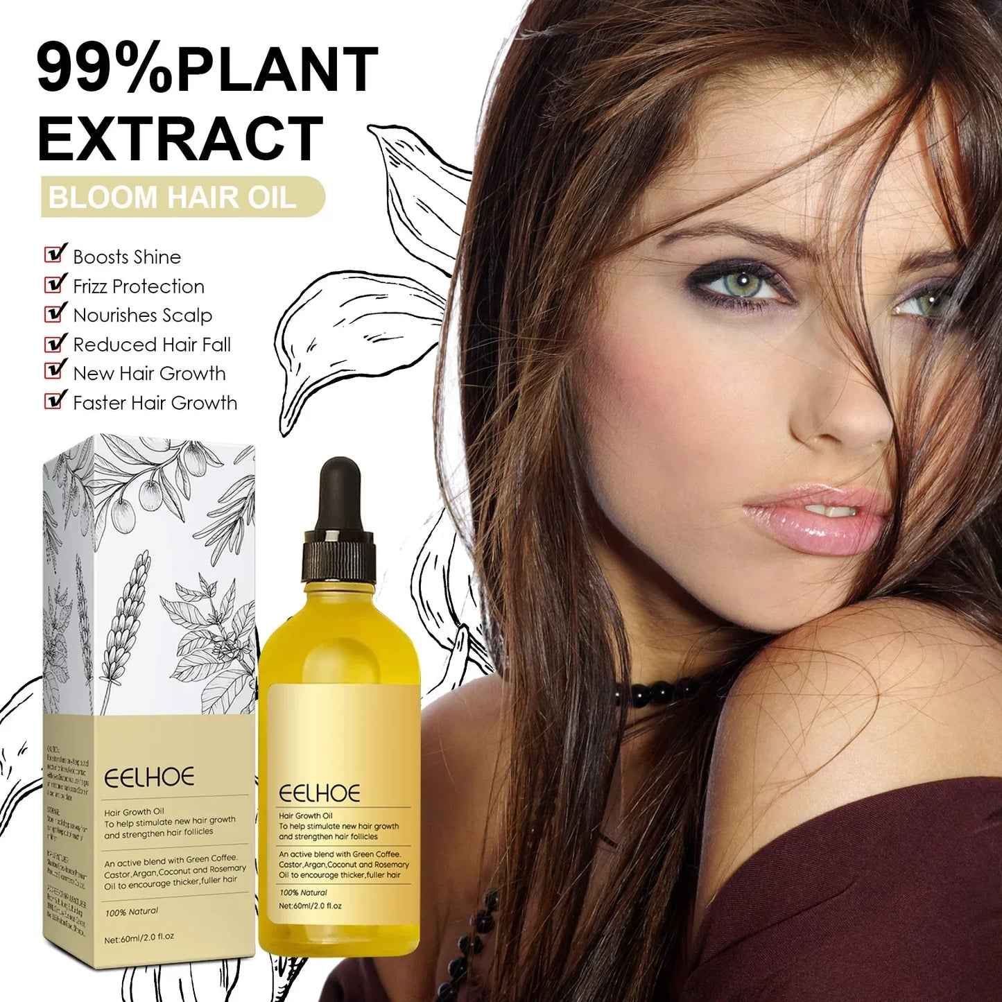 Sérum Anti-Queda Capilar — Nutre, Hidrata e Repara o Couro Cabeludo com Óleo Essencial Natural