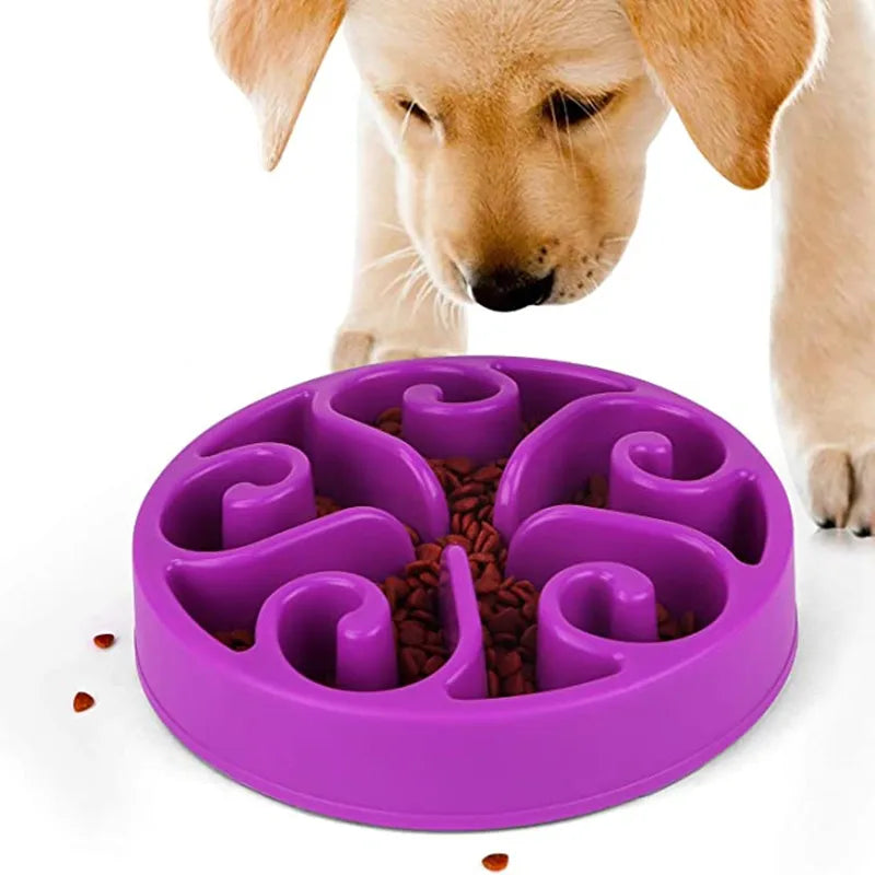 Tigela de Alimentação Lenta para Cães — Antiderrapante, Anti-Gulpe, Ecológica em 10 Cores