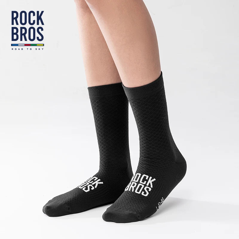 Meias esportivas ROCKBROS ROAD TO SKY, respiráveis, para ciclismo de estrada e MTB, alta elasticidade, absorção de impacto, um par de meias para bicicleta
