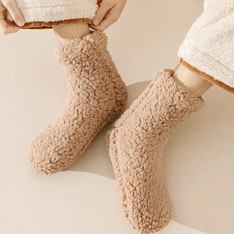 Thickened Winter Women Thermal Cashmere Socks Floor Socks Men's Carpet Home Plus Socks Velvet Sleep Socks Slippers Leg Cover