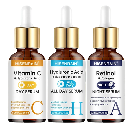 Duo Sérum Vitamina C + Retinol + Ácido Hialurônico — Antienvelhecimento e Hidratação Profunda