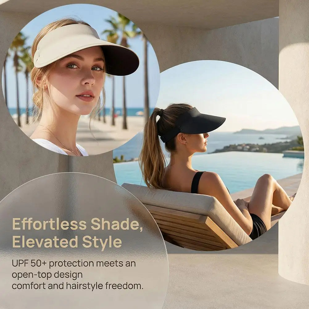 270 °   Chapéu com Visor de Sol UPF50+ com Aba Estendida, Visor Dobrável com Proteção UV, Chapéu Leve e de Secagem Rápida para Esportes ao Ar Livre