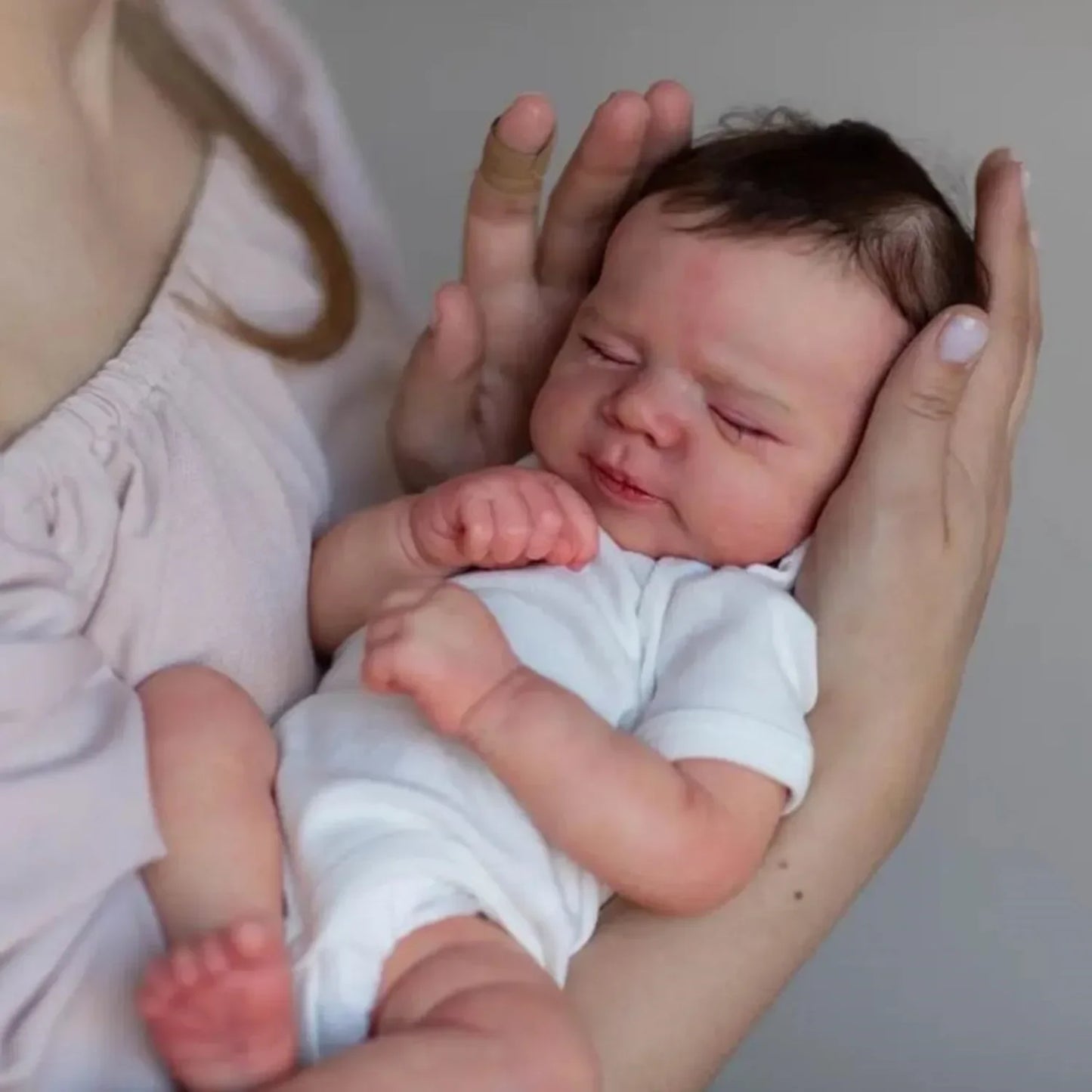 Boneca Reborn BZDOLL Adormecida 48cm Encantadora — Pele 3D, Bebê Recém-Nascido Realista e Fofo