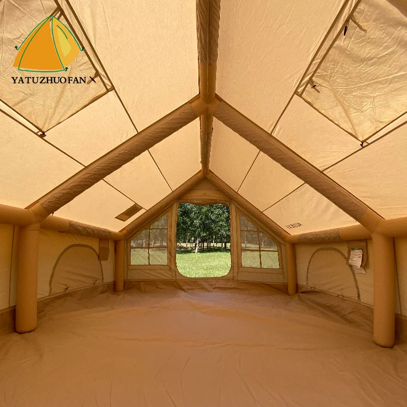 Tendas de Ar Personalizadas para Famílias Grandes, Luxuosas para Glamping ao Ar Livre, Tenda de Camping para 4-6 Pessoas, Tenda Inflável de Algodão