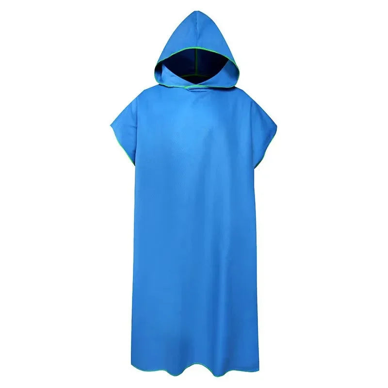 Toalha de Banho de Microfibra com Capuz para Adultos, Toalha de Praia de Secagem Rápida e Absorvente, Robe Vestível com Mangas
