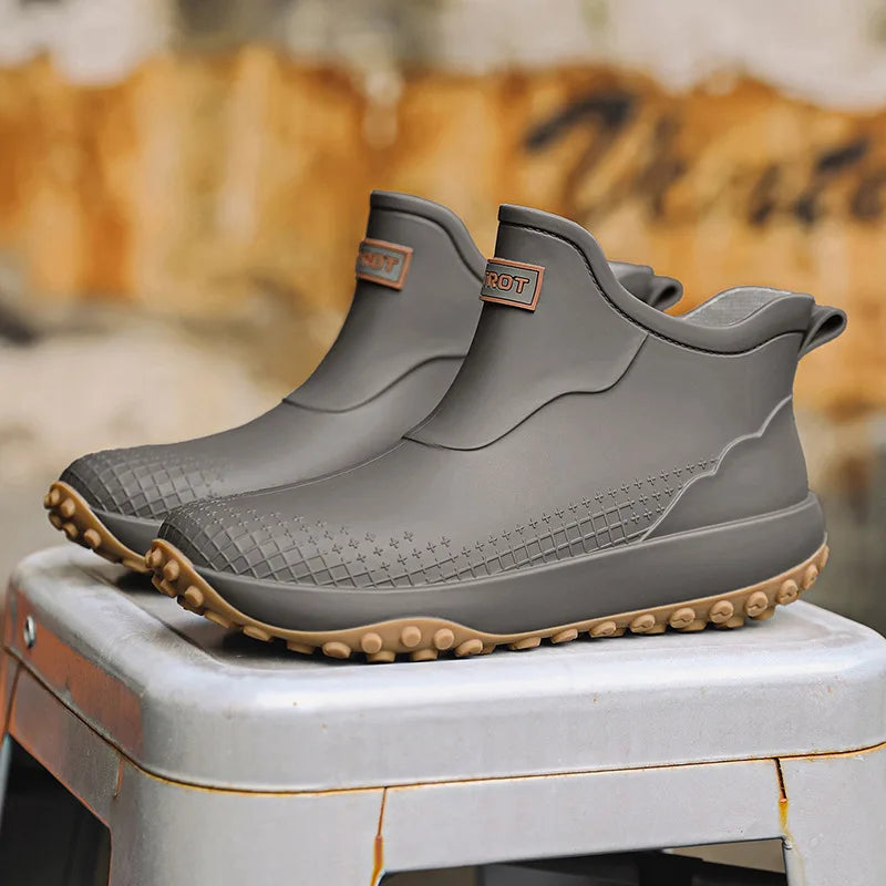 Botas de Chuva Unissex Impermeáveis Cano Curto Antiderrapantes de Borracha Leves para Jardim e Trabalho com Forro Removível para Uso Externo