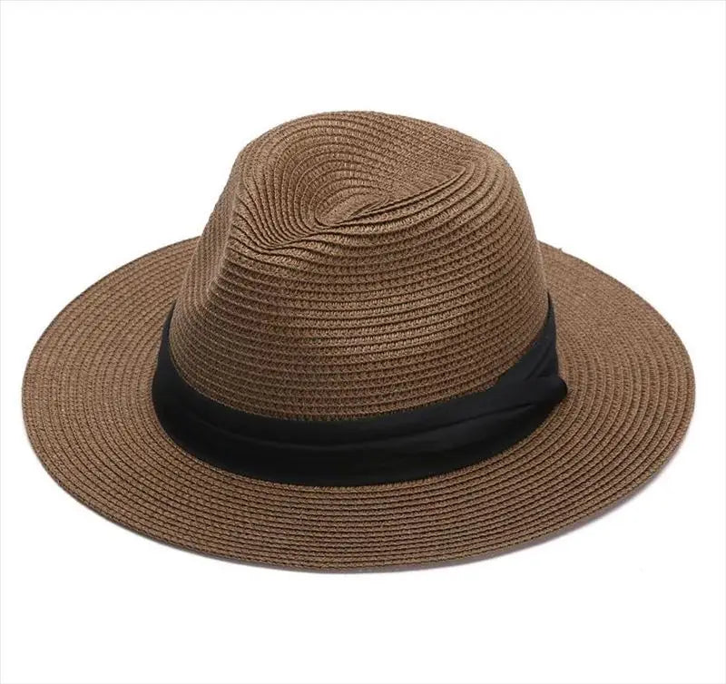 Chapéu Fedora Panamá Premium de Palha 54-62cm Dobrável Unissex Proteção UV para Viagens de Verão
