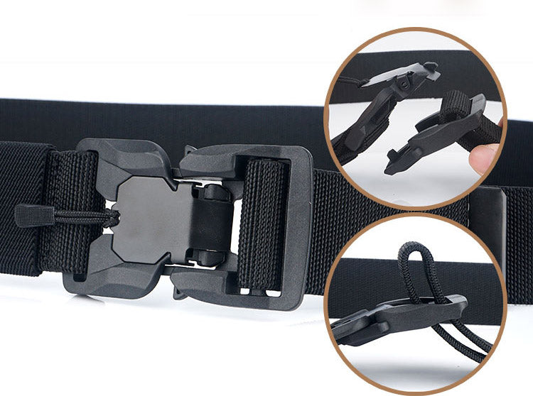 Cinto tático militar masculino, fivela magnética de liberação rápida, exército, caça ao ar livre, multifuncional, lona, cinto de cintura de nylon