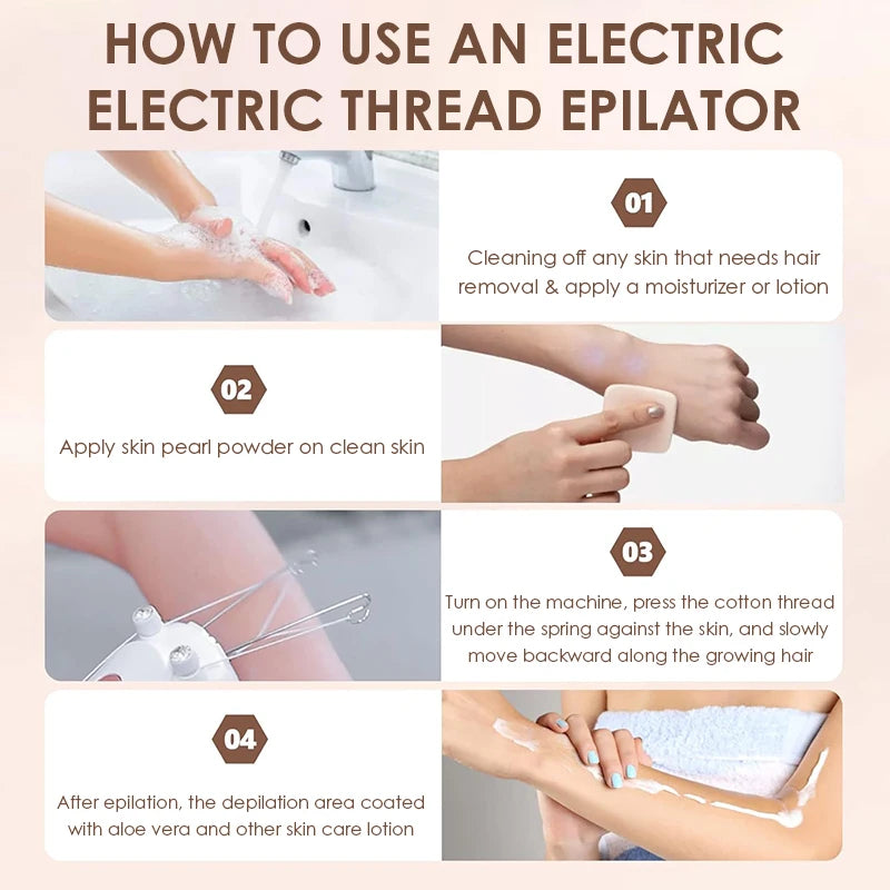 Epilador Elétrico de Fio Indolor Kemoko — Removedor de Pelos Facial e Corporal Recarregável