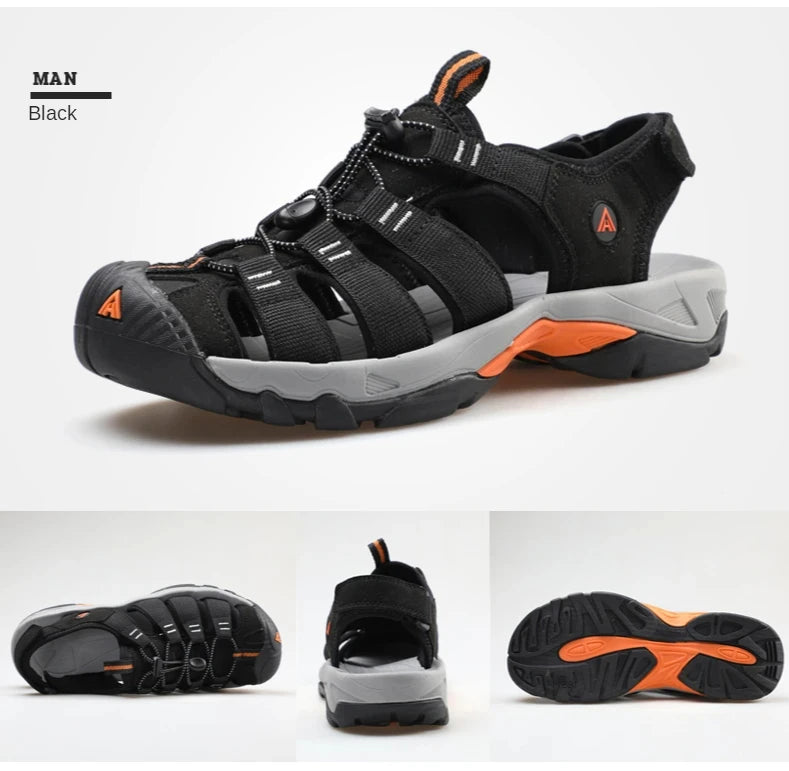 HUMTTO-Sandálias Outdoor Respiráveis para Homens, Sapatos de Caminhada, Sapatos de Água, Praia, Acampamento, Escalada, Aqua Sneaker, HT-710445A, Verão