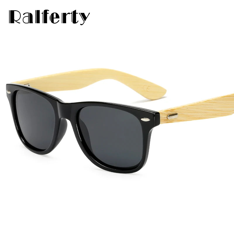 Ralferty Bamboo Sunglasses Men Polarized Women Black Sunglass Male UV400 Sun Glasses Driver Goggles Wooden Eyewear Shades 2025