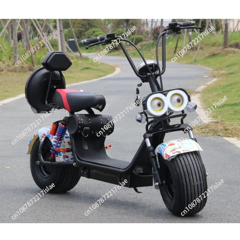 Novo Scooter Elétrico Off-Road para Adultos com Duas Rodas, Moto Elétrica com Pneus Largos e Bateria