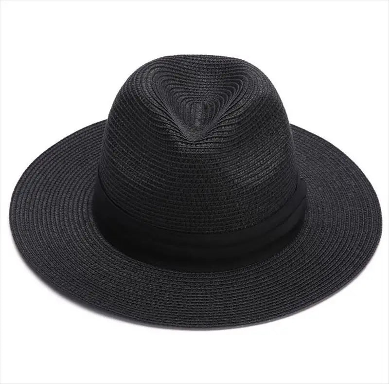 Chapéu Fedora Panamá Premium de Palha 54-62cm Dobrável Unissex Proteção UV para Viagens de Verão