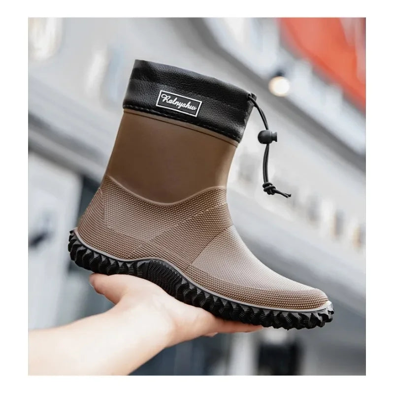 Botas de chuva curtas masculinas roupas de trabalho ao ar livre sapatos impermeáveis femininos de cano baixo leve antiderrapante botas de chuva de praia