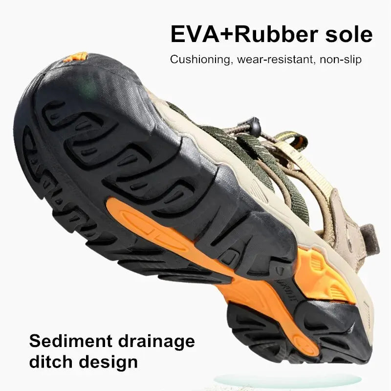 HUMTTO-Sandálias Outdoor Respiráveis para Homens, Sapatos de Caminhada, Sapatos de Água, Praia, Acampamento, Escalada, Aqua Sneaker, HT-710445A, Verão