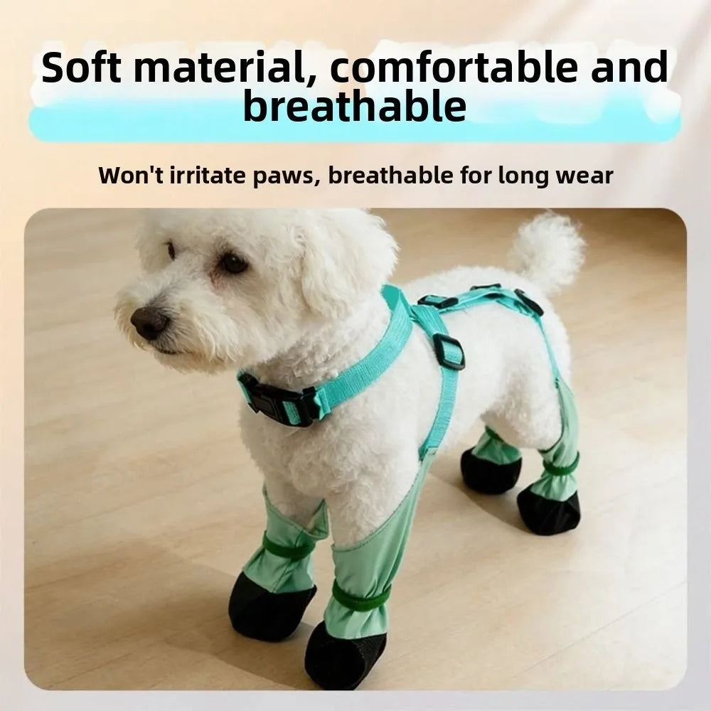 Botas de Chuva Impermeáveis para Cães, Protetor de Patas Ajustável e à Prova de Sujeira, Respirável, com Alça Auxiliar Antiderrapante para Dias Chuvosos