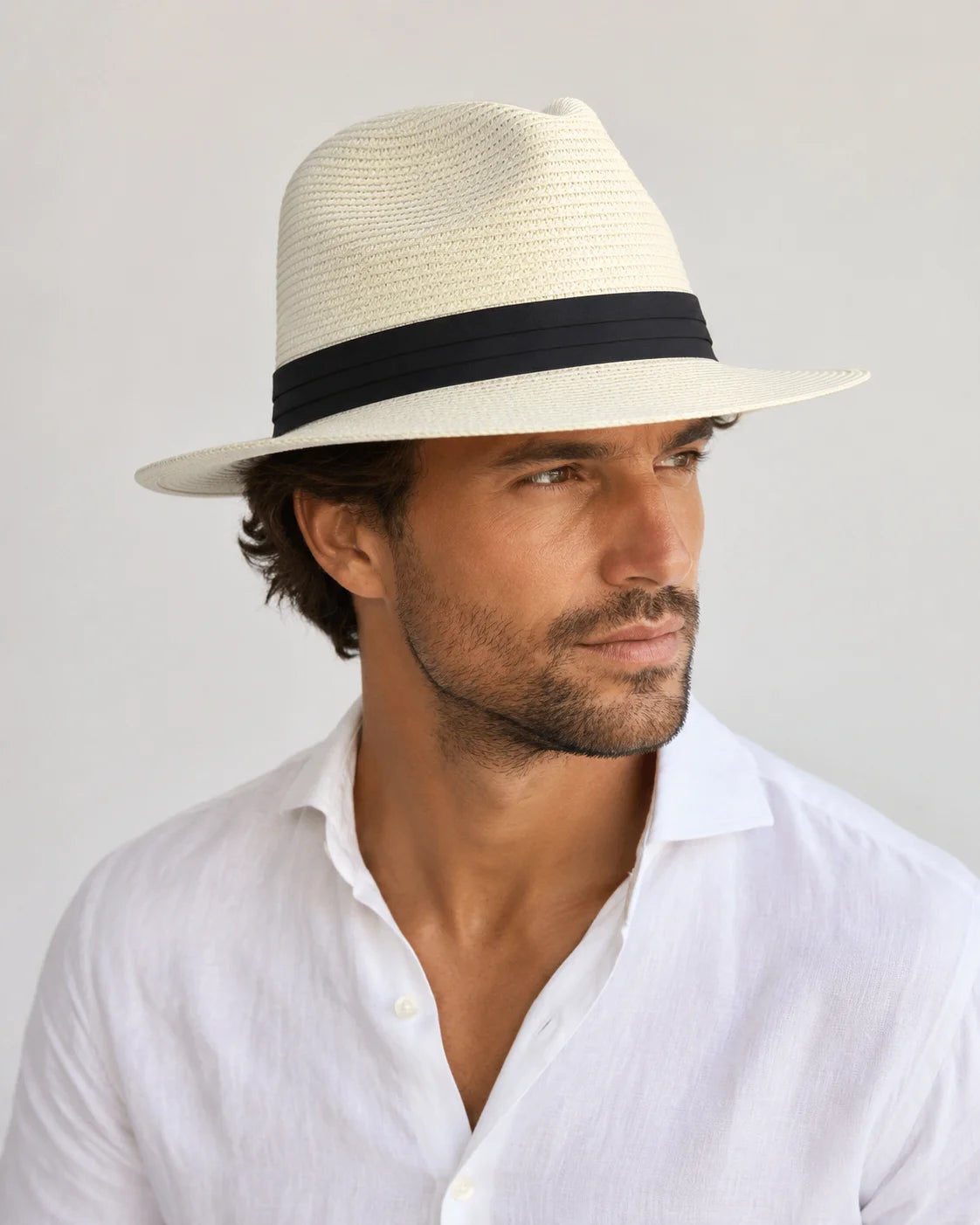 Chapéu Fedora Panamá Premium de Palha 54-62cm Dobrável Unissex Proteção UV para Viagens de Verão