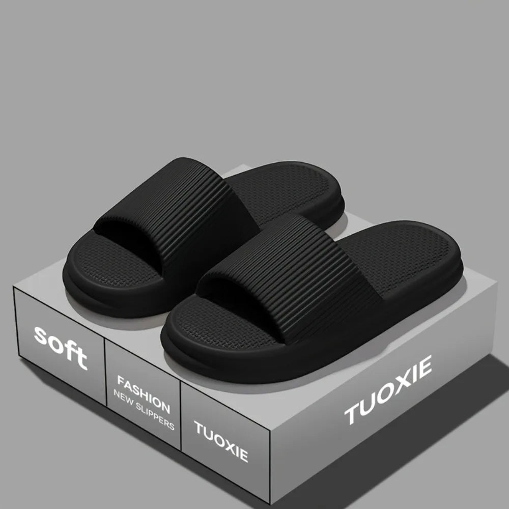 Men Summer Silent Slippers Indoor Home Bathroom Anti-Slip Soft EVA Sole Odor-Proof Sandals for Women Comfort Lightweight