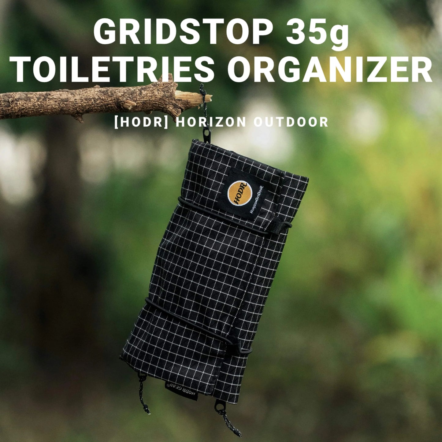Organizador de produtos de higiene pessoal ultraleve HODRGEAR UHMWPE Gridstop |   Bolsa de malha enrolada de 35g |   Zíperes YKK |   Caminhadas e armazenamento EDC UL GEAR