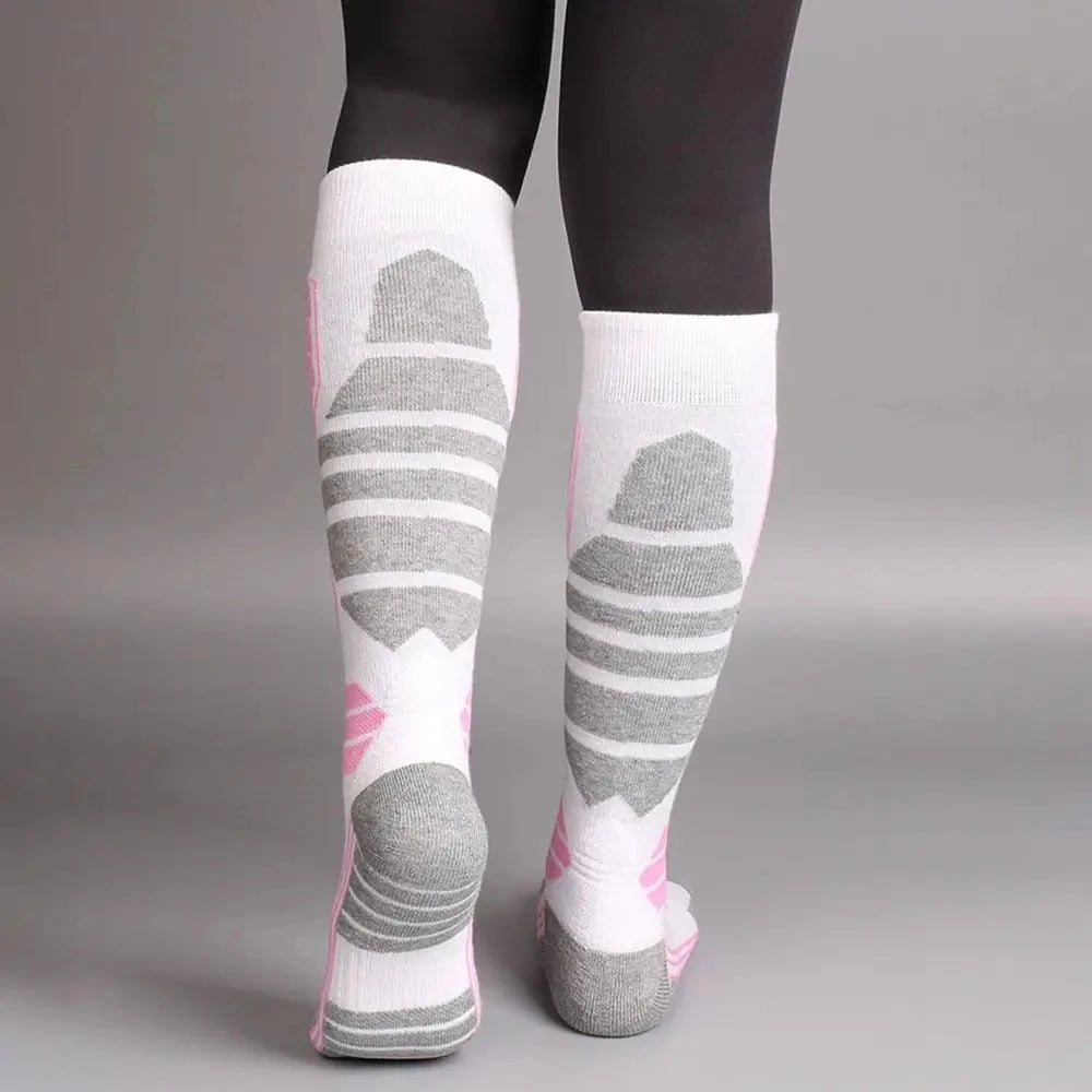 Meia Ski Merino Wool Joelho Alto Quentinha — Térmica, Grossa e Perfeita para Snowboard e Trilhas de Inverno