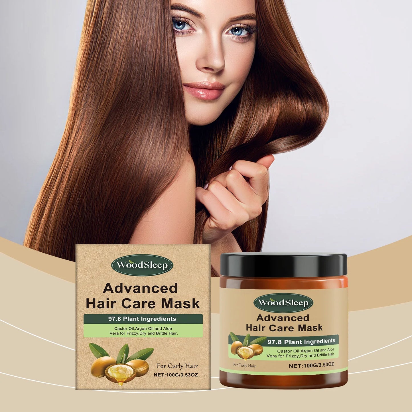 Máscara Capilar Hidratante Profunda — Anti-Frizz, Suavizante e Reparadora para Cabelos Danificados
