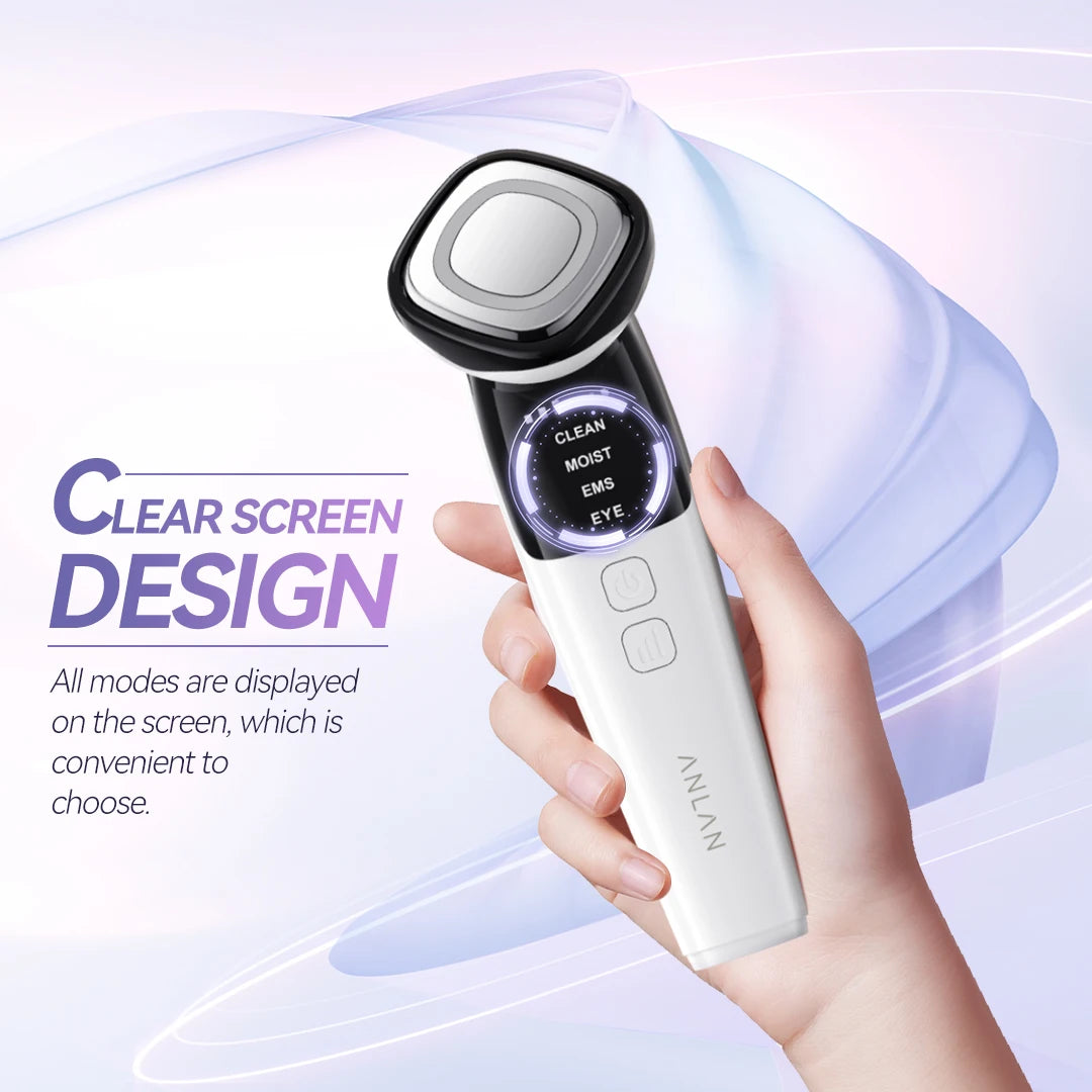 Massageador Facial Elétrico ANLAN com Microcorrente — Lifting, Limpeza Profunda e Anti-Rugas