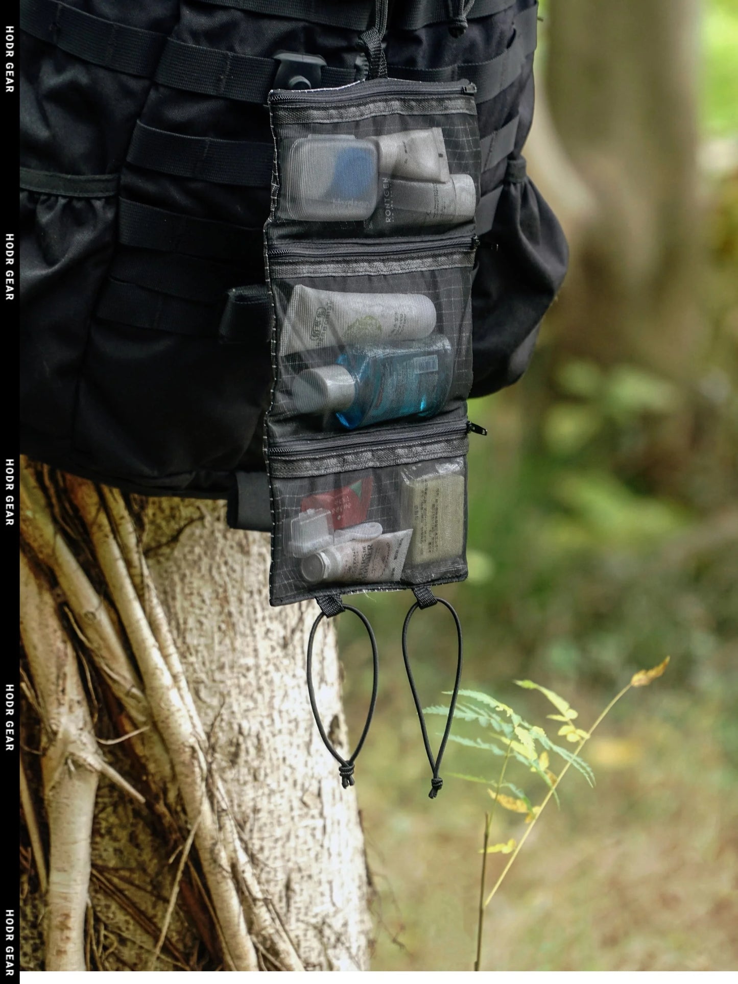 Organizador de produtos de higiene pessoal ultraleve HODRGEAR UHMWPE Gridstop |   Bolsa de malha enrolada de 35g |   Zíperes YKK |   Caminhadas e armazenamento EDC UL GEAR